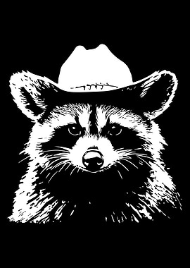 Raccoon in Cowboy Hat