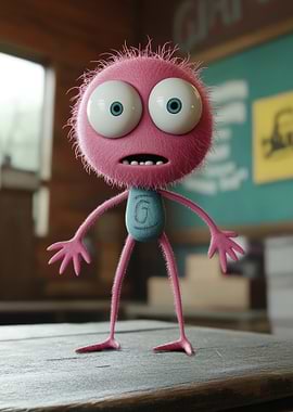 Cute Pink Furry Monster