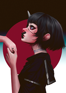 Anime Girl with Horn