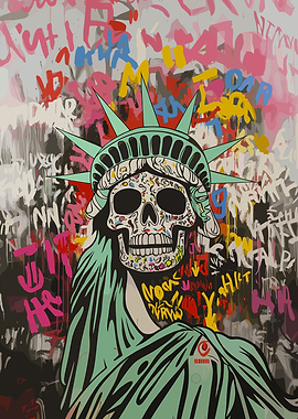 Day of the Dead Statue of Liberty Skull