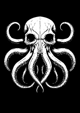 Skull Octopus Illustration