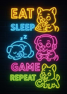 Eat Sleep Game Dog