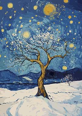 Tree Under Starry Night