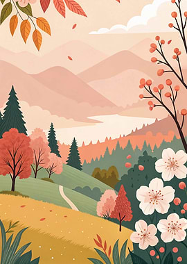 Autumnal Mountain Landscape