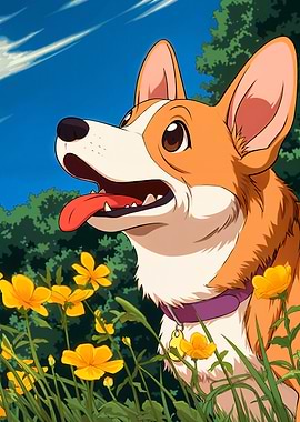 Corgi in a Field