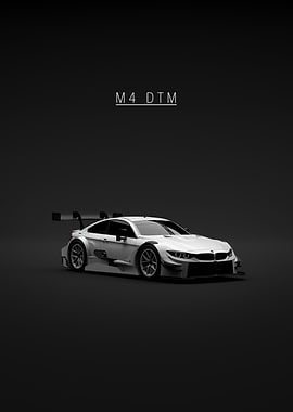 White BMW M4 DTM 2015 Race Car - Front