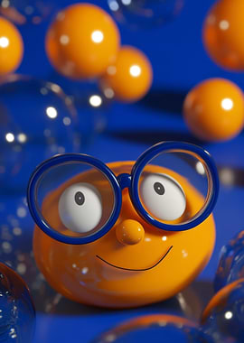 Smiling Orange Cartoon Character
