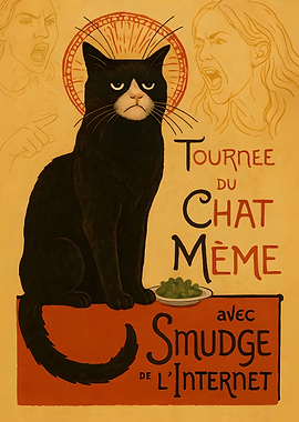 Smudge Meme Cat – Chat Noir Parody Poster