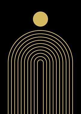 Gold Arch Abstract Art