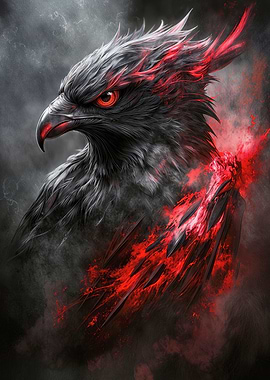 Dark Fiery Raven