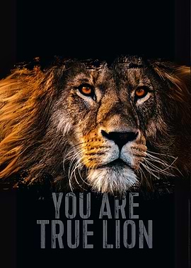 Lion Portrait with Text