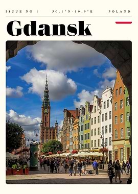Gdansk Poland Travel Art Poster