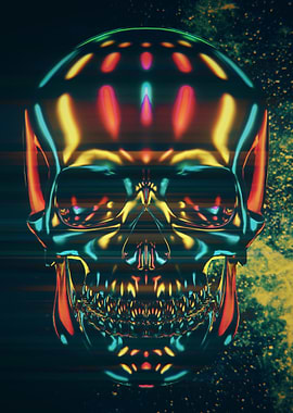 Neon Skull Art