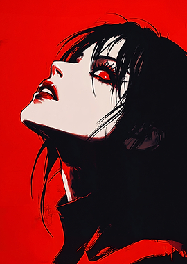 Anime Girl with Red Eyes