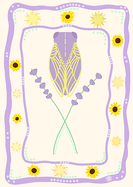 Cicada with Lavender