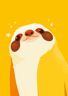Cute Sloth Illustration Minimalist Art