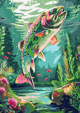 Rainbow Trout Underwater