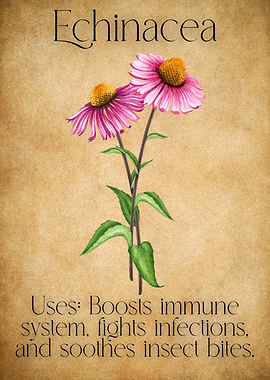 Apothecarys Journal - Echinacea Flower Illustration