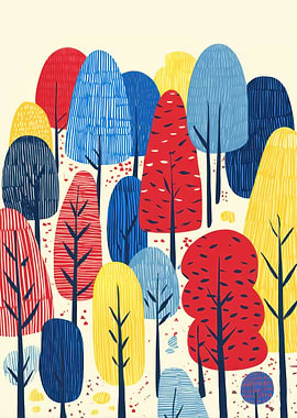 Abstract Forest Illustration