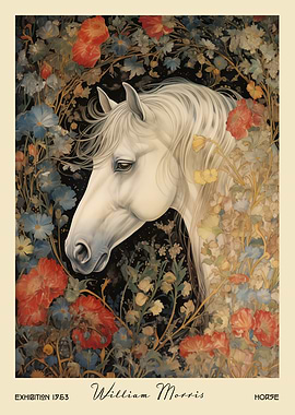 Horse William Morris Flowers