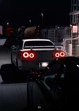 White Nissan Skyline R34