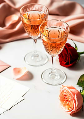 Romantic Rose & Wine
