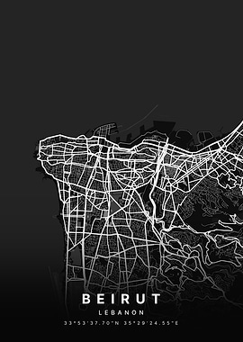 Beirut Lebanon City Map