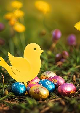 Easter Chick & chocolate Eggs
