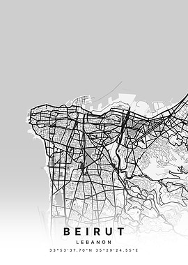 Beirut Lebanon City Map