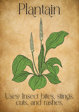 Apothecarys Journal - Plantain Herb Illustration