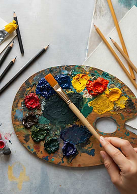 Artist's Palette and Brushes