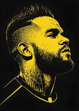 Dani Alves Player Poster Art