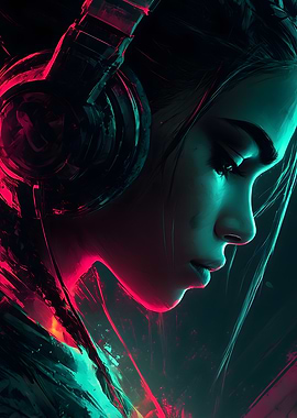 Neon Girl Headphones