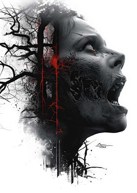 Zombie Woman Double Exposure