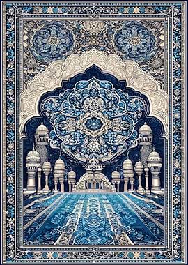 Blue and White Persian Rug