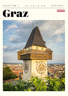 Graz Austria Travel Art Poster