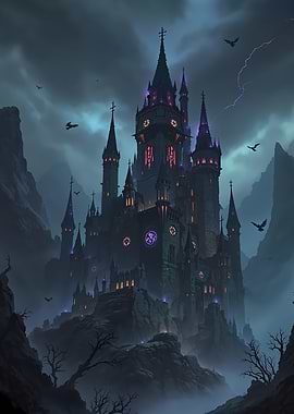 Obsidian Keep -The Dark Castle on a Cliff