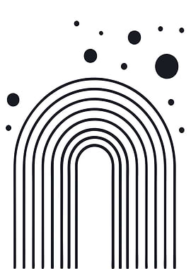 Black and White Rainbow Art