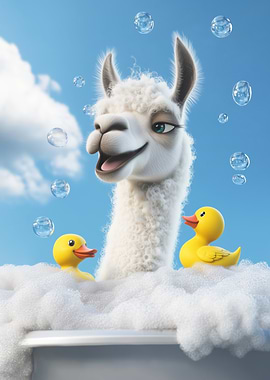 Llama Bath Time
