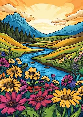 Mountain River Landscape