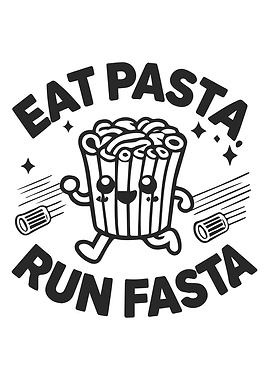 Eat Pasta Run Fasta – Funny Kawaii Running Pasta