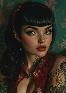 Rockabilly Rebel Girl With Tattoos