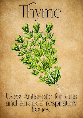 Apothcarys Journal - Thyme Herb Illustration