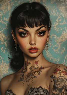 Rockabilly Rebel Girl With Tattoos