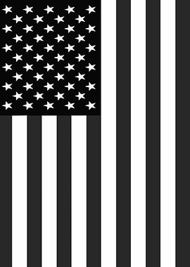 American Flag Black and White