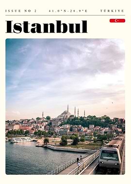 Istanbul Turkey Travel Art Poster