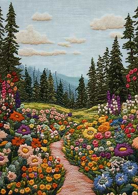 Embroidered Forest Path