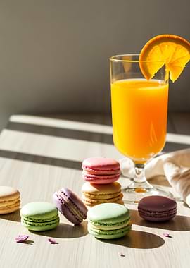 Macarons and Orange Juice