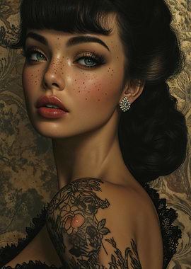 Rockabilly Rebel Girl With Tattoos