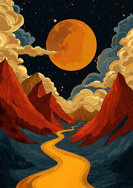Night Sky Mountain Landscape